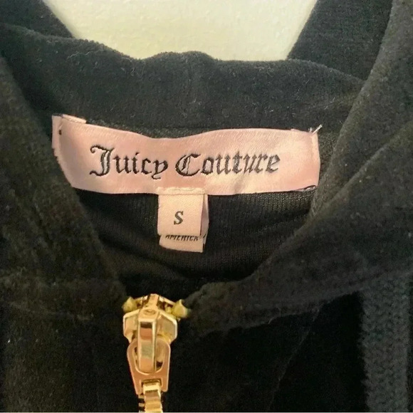 Juicy Couture black  velvet hoodie full zip jacket - Picture 3 of 7